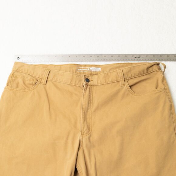 Carhartt Rugged Flex Relaxed Fit 5 Pocket Work Pant BN2517-M Hickory Tan M 42x32 - Picture 7 of 15